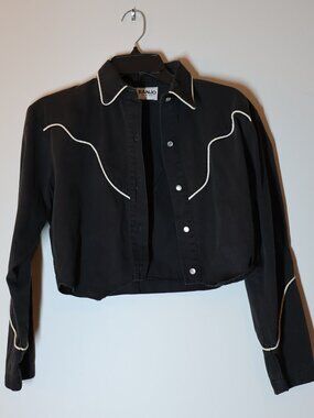 Vintage Western Black and White Crop Jacket No size Banjo Dallas, Texas